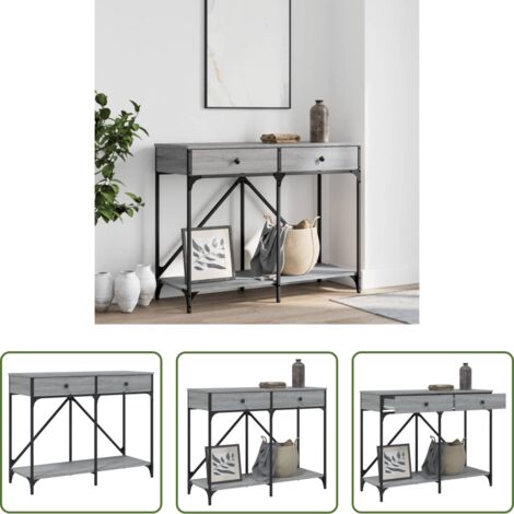 Tavolo da ingresso -  Tavolo Consolle Grigio Sonoma 100x39x78,5 cm Legno Multistrato