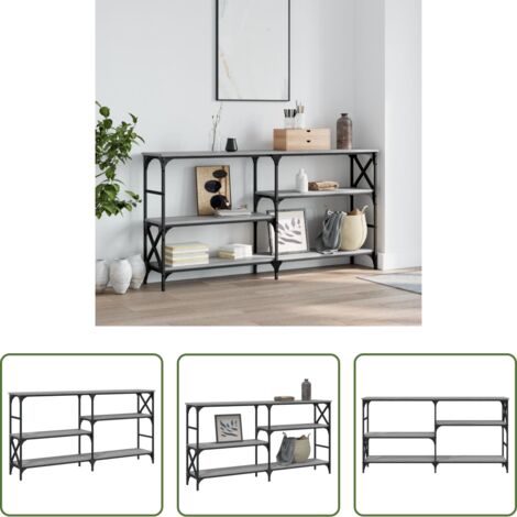 Tavolo da ingresso -  Tavolo Consolle Grigio Sonoma 150x29x76,5 cm Legno Multistrato