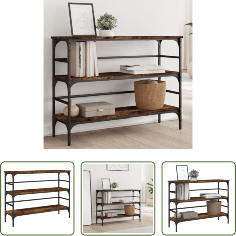 Tavolo da ingresso -  Tavolo Consolle Rovere Fumo 100x32x75 cm Legno Multistrato