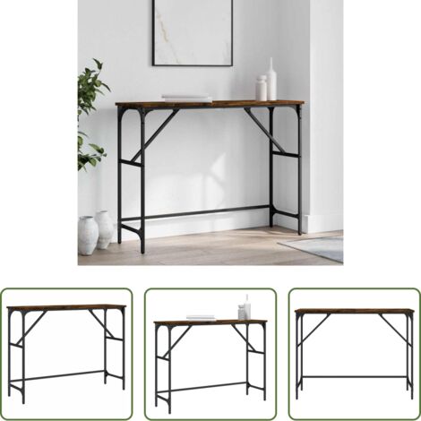Tavolo da ingresso -  Tavolo Consolle Rovere Fumo 100x32x75 cm Legno Multistrato