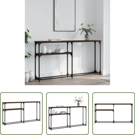 Tavolo da ingresso -  Tavolo Consolle Rovere Marrone 145x22,5x75 cm Legno Multistrato