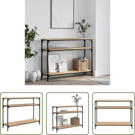 Tavolo da ingresso -  Tavolo Consolle Rovere Sonoma 100x29x75 cm in Legno Multistrato