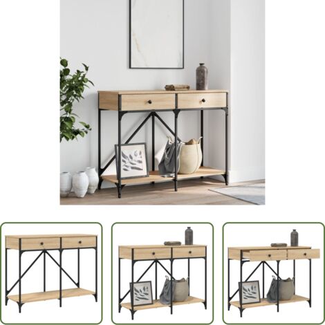 Tavolo da ingresso -  Tavolo Consolle Rovere Sonoma 100x39x78,5 cm Legno Multistrato