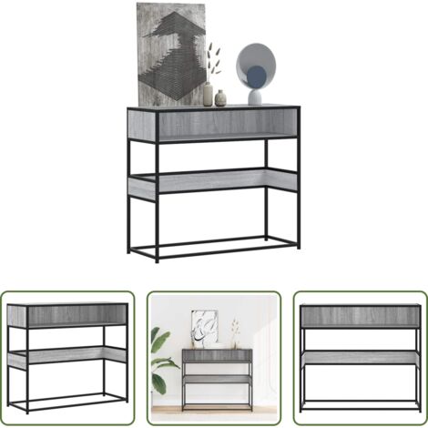 Tavolo da ingresso -  Tavolo Consolle Rovere Sonoma 90x35x80 cm in Legno Multistrato