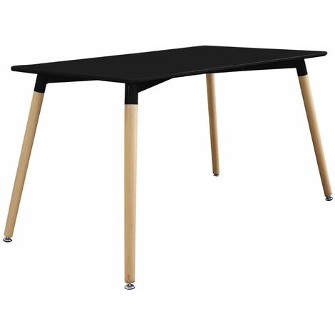 Tavolo da interno 140x80 cm in legno con piano in mdf Montpellier -  Black