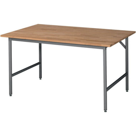 Tavolo da lavoro Jerry W1500xD1000xH800-850mm Piano di lavoro faggio Frame grigio RAU
