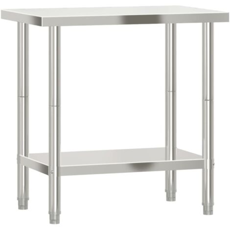 Tavolo da lavoro professionale da cucina 825 x 55 x 85 cm acciaio inox 020045407