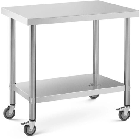 Tavolo da lavoro professionale da cucina Premium 60 x 90 cm 145 kg acciaio inox 140010023