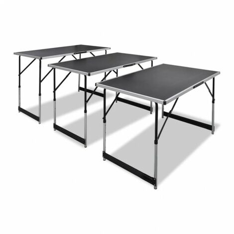 Tavolo da lavoro set 3 pz pieghevole altezza regolabile