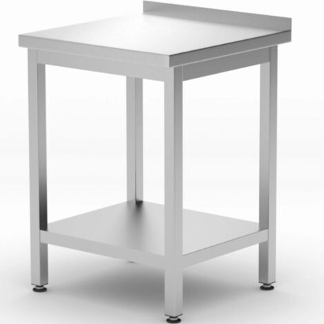 Tavolo da lavoro sospeso con bordo ripiano Budget Line STEEL 600 x 600 x 850 mm - Hendi 817223