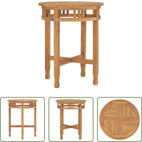 Tavolo da patio -  Tavolo da Bistrot Ø60x75,5 cm in Legno Massello di Teak