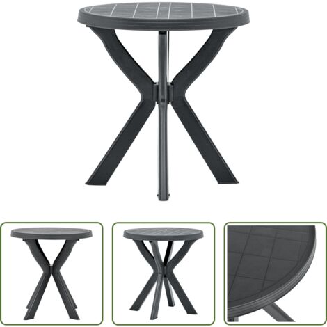Tavolo da patio -  Tavolo da Bistrot Antracite Ø70 cm in Plastica