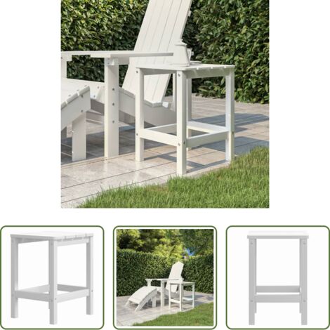 Tavolo da patio -  Tavolo da Giardino Adirondack Bianco 38x38x46 cm HDPE