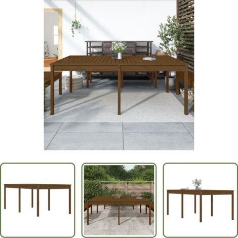 Tavolo da patio -  Tavolo da Giardino Ambra 203,5x100x76cm Legno Massello di Pino