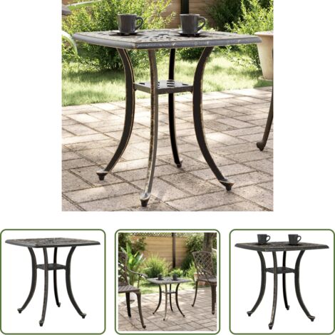 Tavolo da patio -  Tavolo da Giardino Bronzo 53x53x53 cm in Alluminio Pressofuso