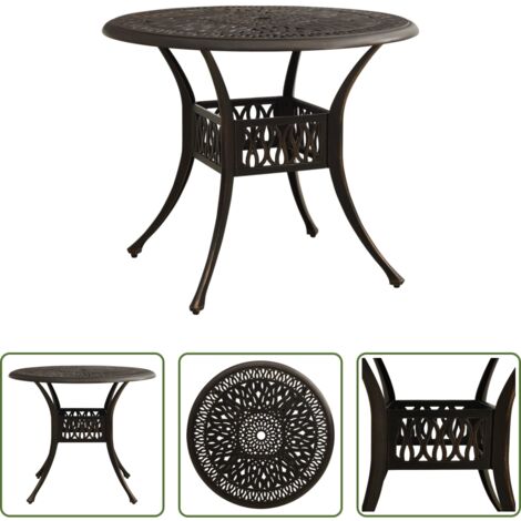 Tavolo da patio - Tavolo da Giardino Bronzo 90x90x74 cm in Alluminio Pressofuso