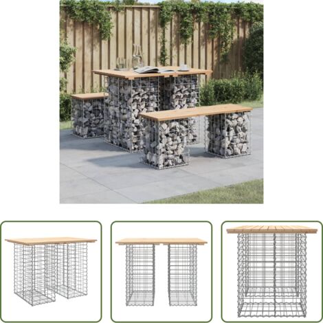 Tavolo da patio -  Tavolo da giardino in gabbione design 100x70x72 cm in legno massello di pino