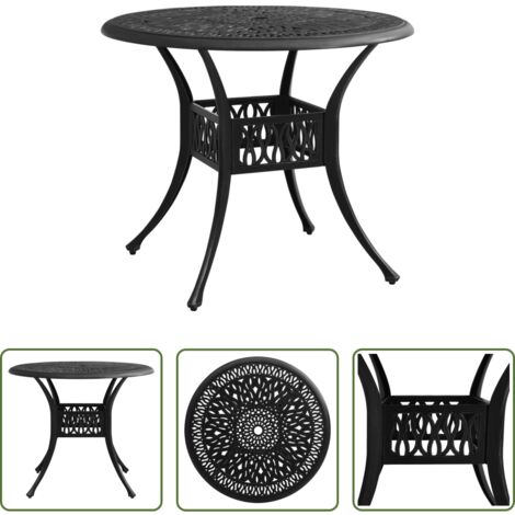 Tavolo da patio - Tavolo da Giardino Nero 90x90x74 cm in Alluminio Pressofuso