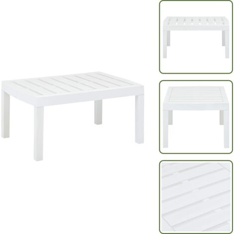 Tavolo da patio - vidaXL Tavolo da Giardino Bianco 78x55x38 cm in Plastica - Tavolo da campeggio
