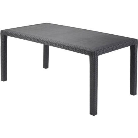 Tavolo da pic nic rettangolare antracite tavolino grande 6 posti da interno esterno con 4 gambe pratico e comodo per giardino