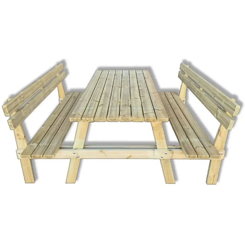 Sunwood Tavolo Da Picnic In Legno 6 Posti Con Panche E Schienale, 1...