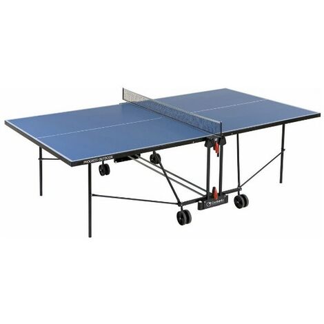 Tavolo da Pin Pong con Piano Blu e Ruote per Esterno Garlando Progress Outdoor