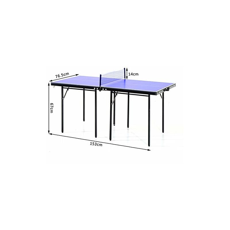 Tavolo Da Ping Pong Pieghevole In Legno Mdf 153x765x67 Cm Blu E Nero Benzoni