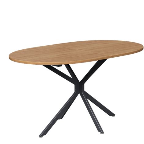 Tavolo da pranzo 120x80x75.5cm, Robusto Montaggio semplice MDF, Naturale, per 4-6 persone