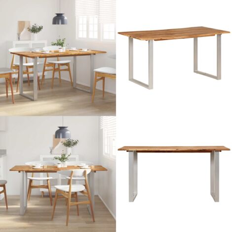 Tavolo da Pranzo 154x80x76 cm in Legno Massello di Acacia - Tavolo da pranzo industriale - Tavolo da pranzo rustico