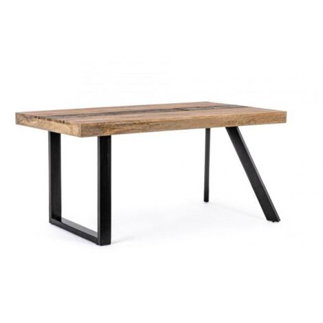 Tavolo da Pranzo 160x90x77 cm in Acciaio e Legno