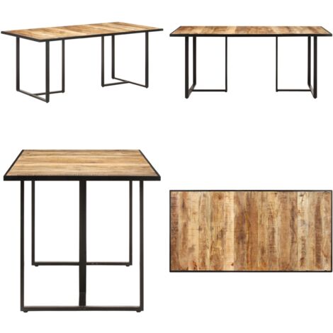 Tavolo da Pranzo 180 cm in Legno di Mango Grezzo - Tavolo da pranzo industriale - Tavolo da pranzo in legno massello