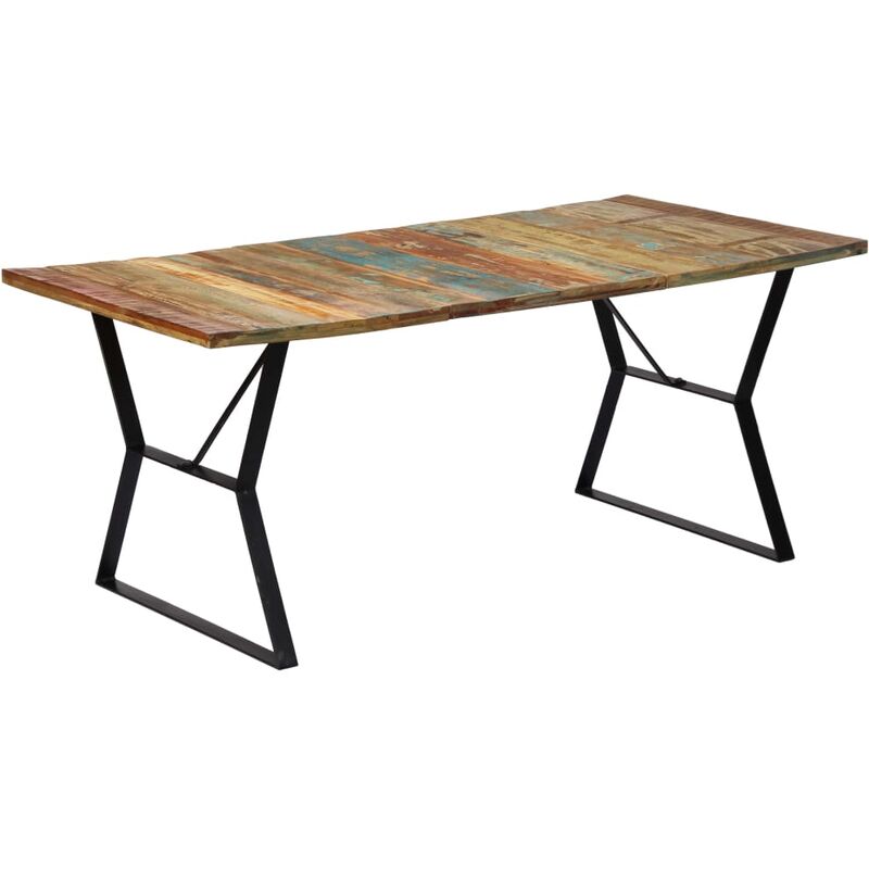 Tavolo da Pranzo 180x90x76 cm in Legno Massello di Recupero Vidaxl Multicolore