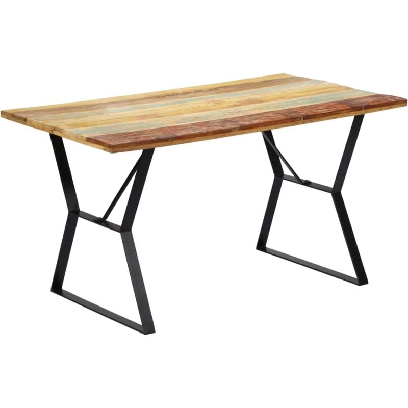 vidaXL Tavolo da Pranzo 140x80x76 cm in Legno Massello di Recupero