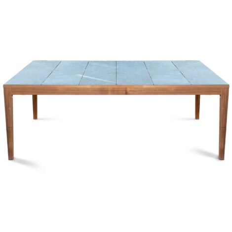 Tavolo da pranzo 200x100cm gambe legno e top in piastrelle - Kerk