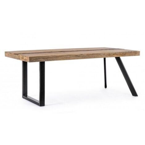 Tavolo da Pranzo 200x100x77 cm in Acciaio e Legno