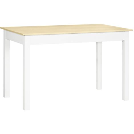 Tavolo da Pranzo 4-6 Persone 119x70x75cm Bianco e Legno