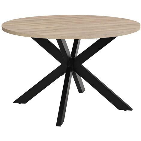 Tavolo da pranzo 4 coperti MDF e Metallo Rovere e Nero - TILKI