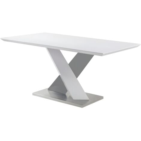 Tavolo da pranzo 6 posti MDF laccato Bianco e nero - SALVA