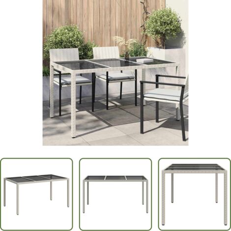 Tavolo da pranzo all'aperto -  Tavolo da Giardino Bianco 150 x 90 x 75 cm polyrattan
