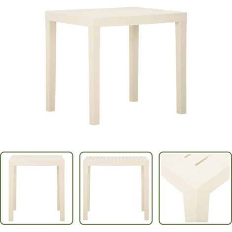 Tavolo da pranzo all'aperto -  Tavolo da Giardino Bianco 79x65x72 cm in Plastica