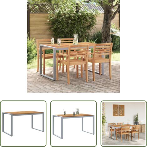Tavolo da pranzo all'aperto -  Tavolo da Giardino Grigio 140 x 80 x 75 cm