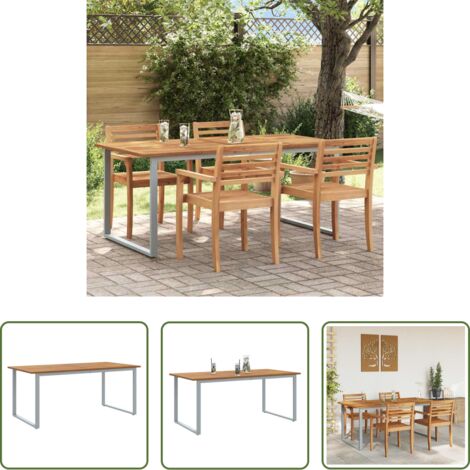 Tavolo da pranzo all'aperto -  Tavolo da Giardino Grigio 180 x 90 x 75 cm