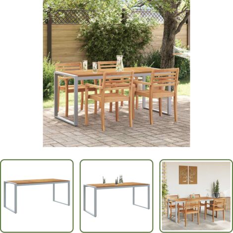 Tavolo da pranzo all'aperto -  Tavolo da Giardino Grigio 180 x 90 x 75 cm