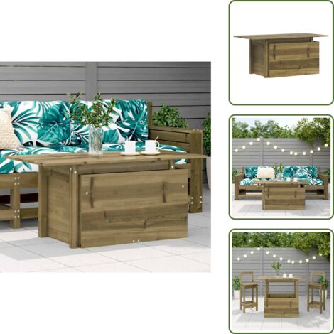 Tavolo da pranzo all'aperto - vidaXL Tavolo da Giardino 100x50x75 cm in Legno Impregnato di Pino - Tavolo da giardino regolabile