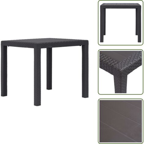 Tavolo da pranzo all'aperto - vidaXL Tavolo da Giardino Marrone 79x79x72 cm in Plastica Stile Rattan - Tavolo da giardino marrone