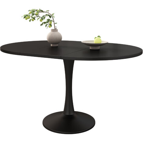 Tavolo da Pranzo Allungabile 100-140x100x75 cm, Design Moderno Salvaspazio, Piano in MDF, Nero, per Ristorante e cucina