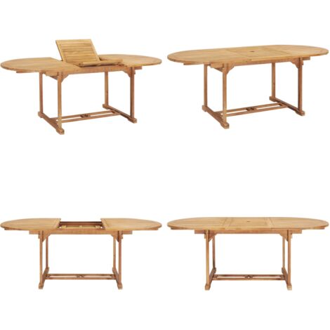 Tavolo da Pranzo Allungabile 150-200x100x75 cm Massello di Teak - Tavolo da giardino in teak - Tavolo estensibile in legno