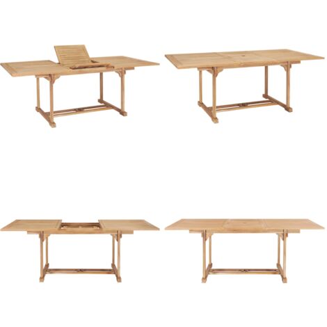 Tavolo da Pranzo Allungabile 150-200x100x75 cm Massello di Teak - Tavolo da giardino in teak - Tavolo estensibile in legno