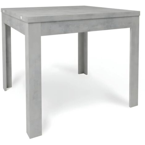 Tavolo da Pranzo Allungabile 90x90 cm Finitura Cemento
