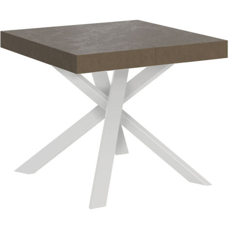 Tavolo da pranzo Allungabile - CLERK - Colore: Tortora - Telaio: Bianco